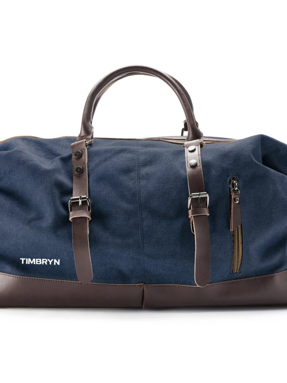 TIMBRYN Large Canvas & Leather Weekend Duffle Bag – Men's Vintage Travel CarryOn - Picture 11 of 17